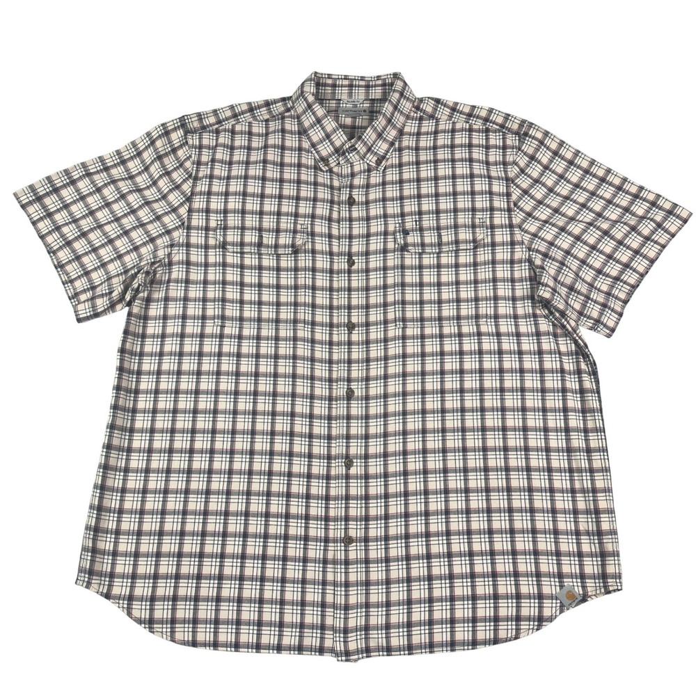 Carhartt Relaxed Fit Men's 2XL XXL Short Sleeve Button Down Shirt Plaid EUC